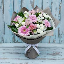 Букет цветов из:  Герберы, Альстромерии и Хризантемы в Советском Республика Дагестан