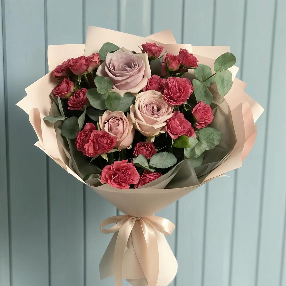 Букет цветов из: Гвоздики и Розы в Советском Республика Дагестан