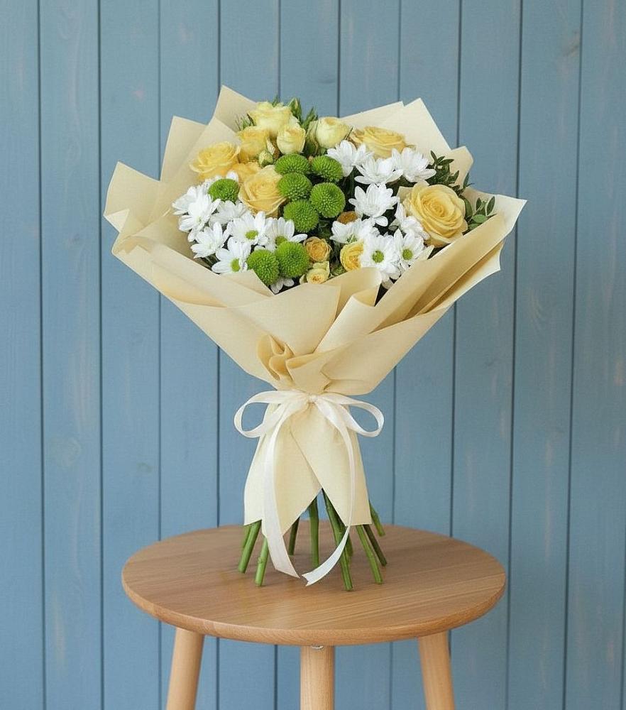 Букет цветов из: Хризантемы и Розы в Советском Республика Дагестан