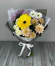 Букет цветов из:  Розы, Герберы и Хризантемы в Советском Республика Дагестан