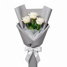 Букет 3 белые розы #REPLACE_PRED# Советском Республика Дагестан