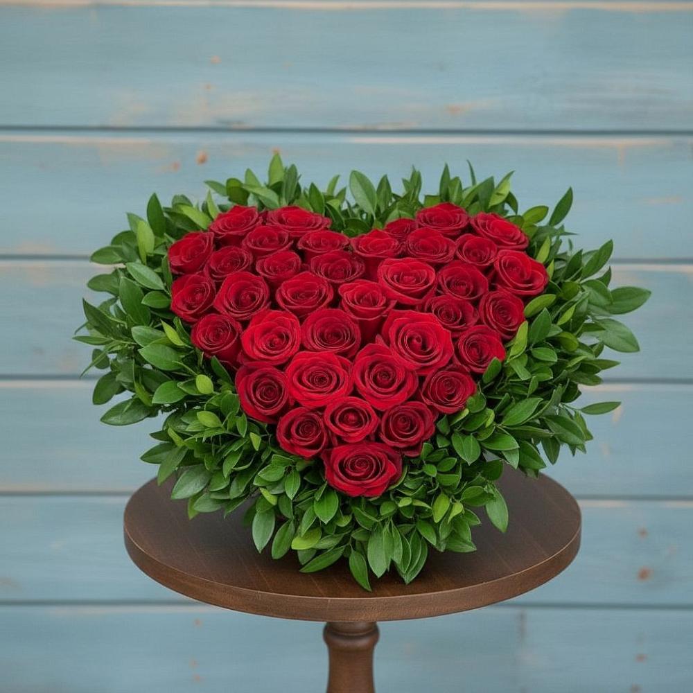 Цветочная композиция из Розы в виде сердца в Советском Республика Дагестан