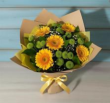 Букет цветов из:  Герберы и Хризантемы #REPLACE_PRED# Советском Республика Дагестан