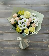 Букет цветов из:  Альстромерии, Розы и Хризантемы в Советском Республика Дагестан
