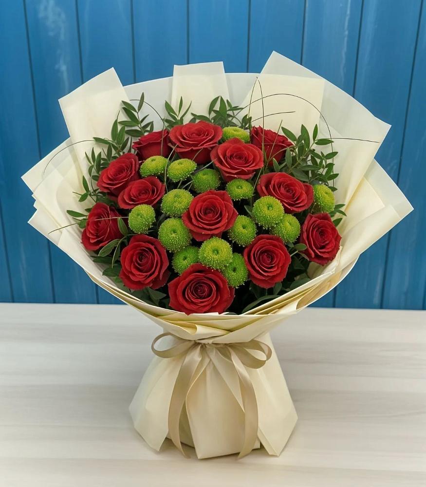 Букет цветов из: Розы и Хризантемы в Советском Республика Дагестан